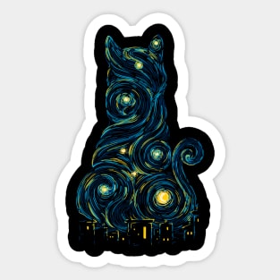 Roof top cat Sticker